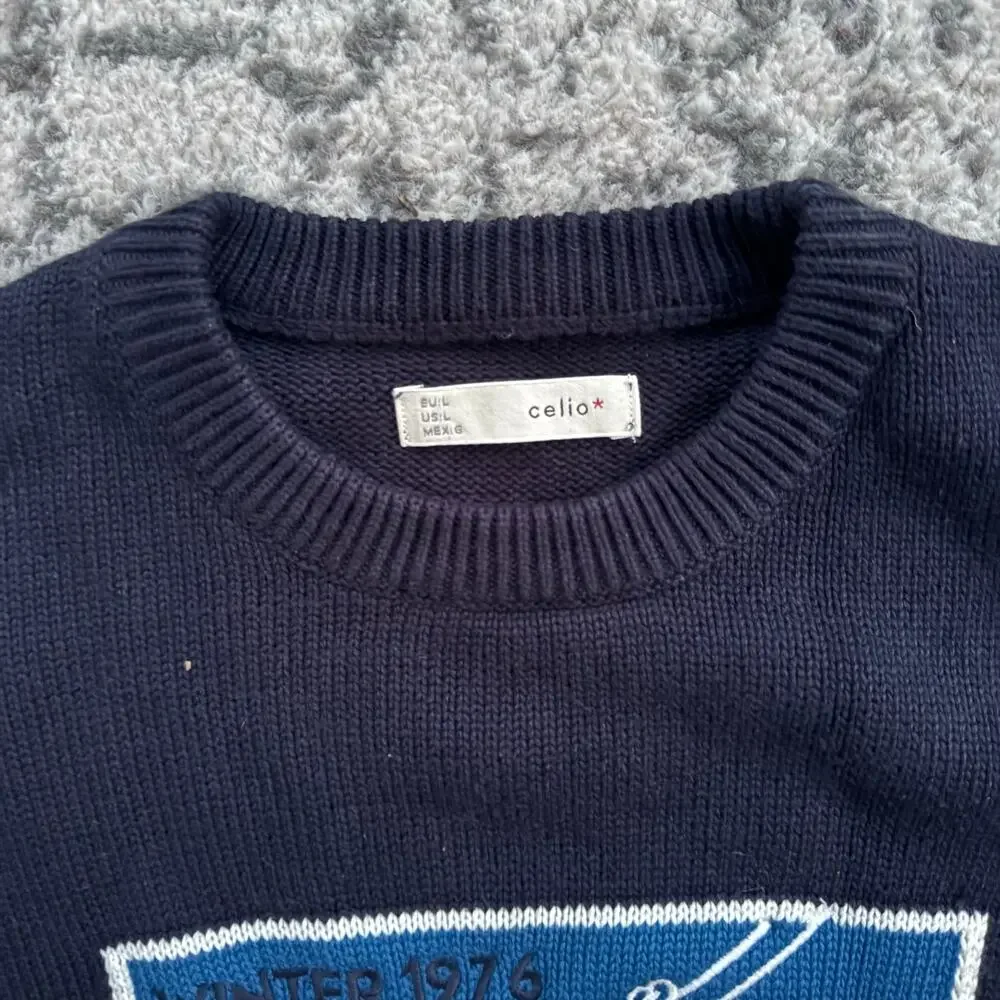 Celio Men’s Winter 1976 Les Alpes Ski Sweater Sz Large Navy
